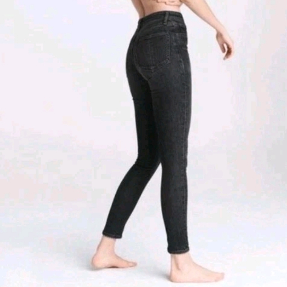 rag & bone Nina High-Rise Ankle Skinny Jeans In Faded Black Size 29